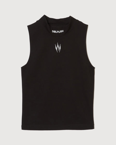 TAIN DOUBLEPUSH | TNRCN MOCK NECK NO SLEEVE / BLACK | Tシャツ