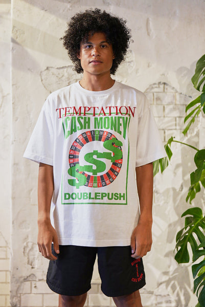 TAIN DOUBLEPUSH | CASH ONLY SHORT SLEEVE T-SHIRTS / WHITE | Tシャツ