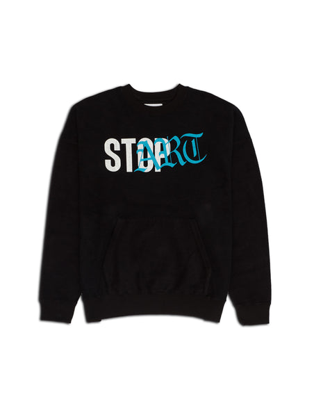 DOUBLE UP CREW NECK SWEAT BLACK – TAIN DOUBLEPUSH
