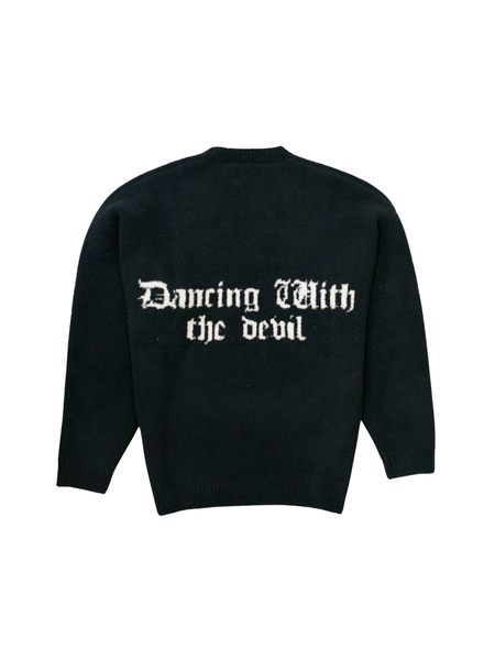 TAIN DOUBLEPUSH | SHAGGY KNIT CREW NECK / BLACK | ニット