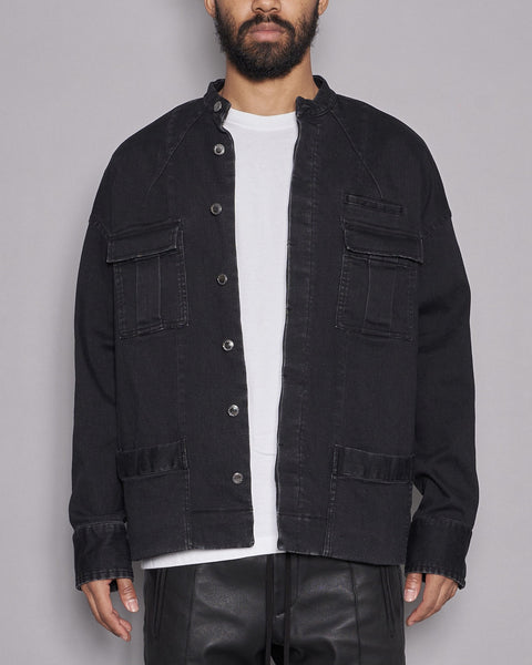 TAIN DOUBLEPUSH | TAIN DOUBLE PUSH DENIM OVER SHIRTS / BLACK | シャツ