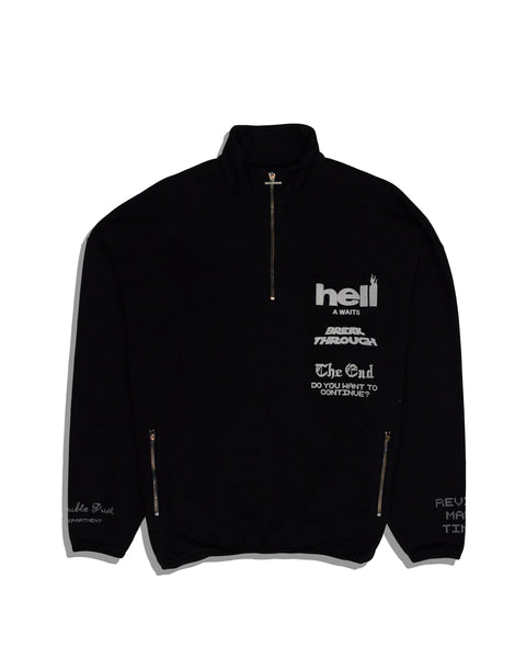 DOUBLE PUSH HALF ZIP SWEAT BLACK – TAIN DOUBLEPUSH