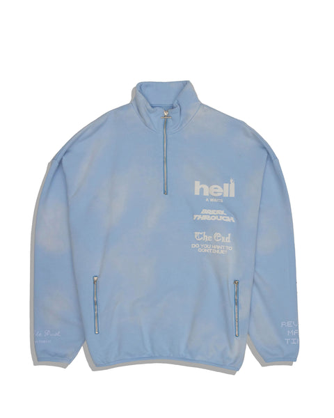 TAIN DOUBLEPUSH | DOUBLE PUSH HALF ZIP SWEAT / SAX | アパレル