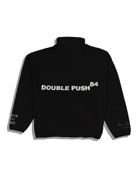 DOUBLE PUSH HALF ZIP SWEAT BLACK – TAIN DOUBLEPUSH