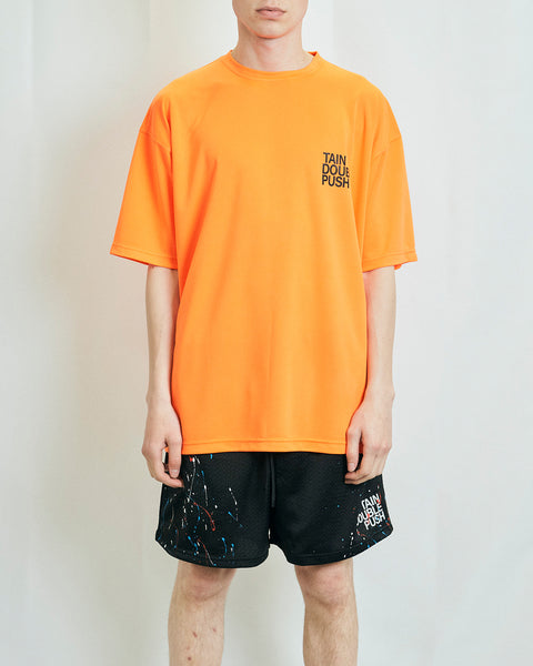 TAIN DOUBLEPUSH | PXXXXX SWEAT FIRE SHORT SLEEVE T-SHIRTS / ORANGE | T