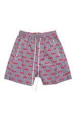 HELL AWAITS ALL-OVER PATTERN SHORTS｜GRAY