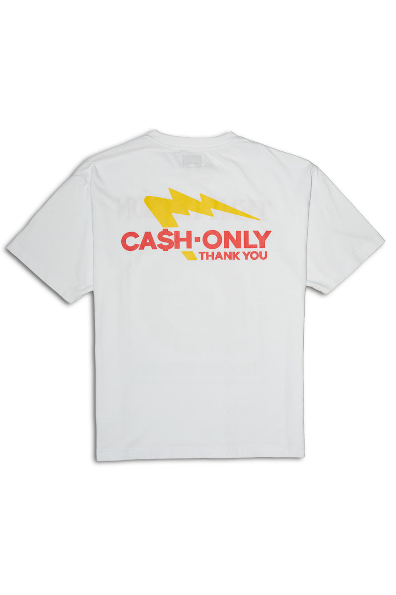 CASH ONLY SHORT SLEEVE T-SHIRTS｜WHITE