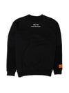 WAFFLE CREW NECK SWEAT  BLACK