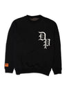 WAFFLE CREW NECK SWEAT  BLACK