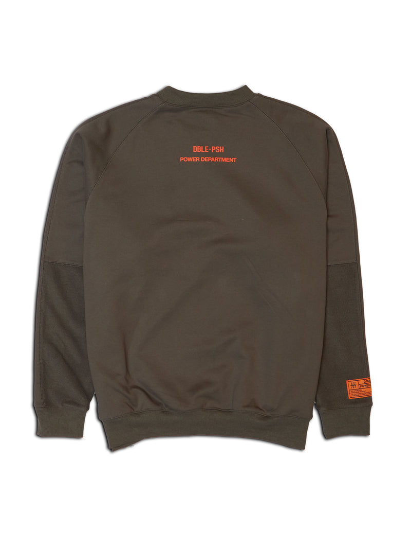 WAFFLE CREW NECK SWEAT  CHARCOAL