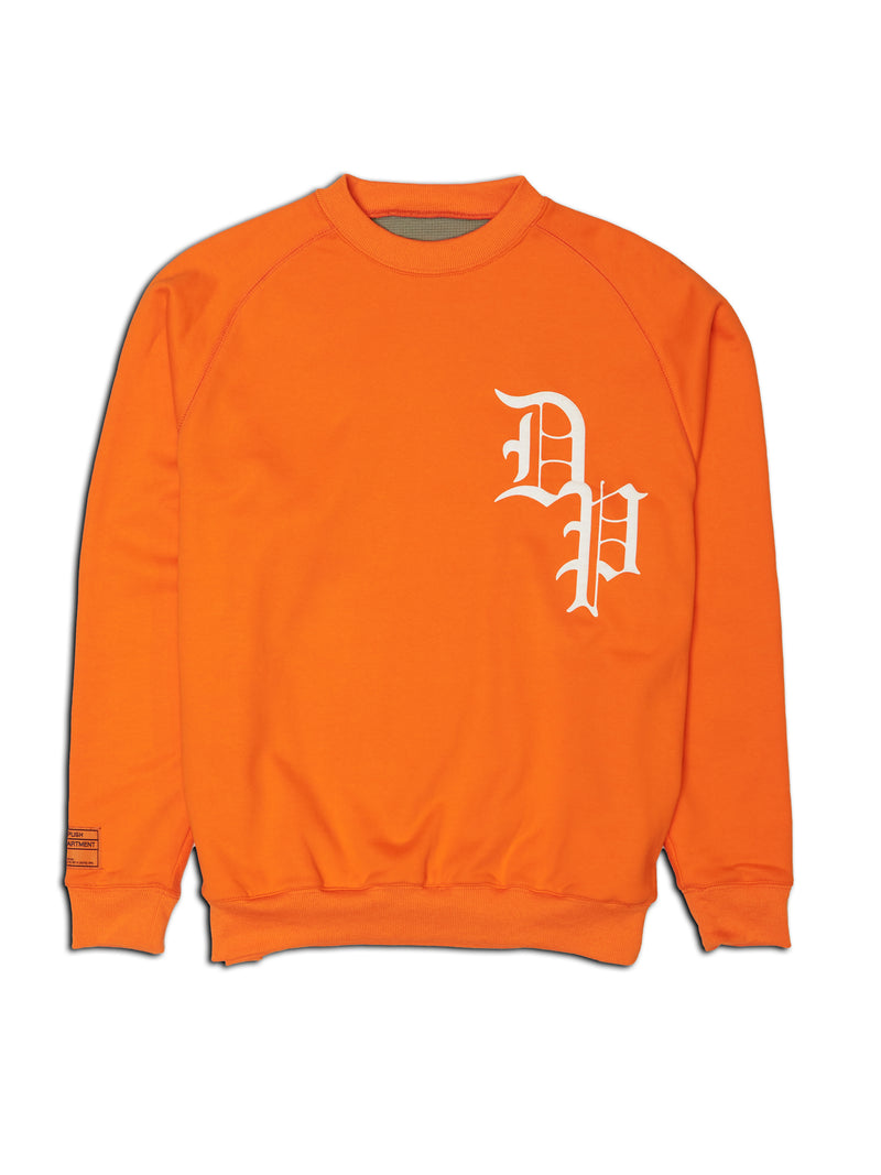 WAFFLE CREW NECK SWEAT  ORANGE