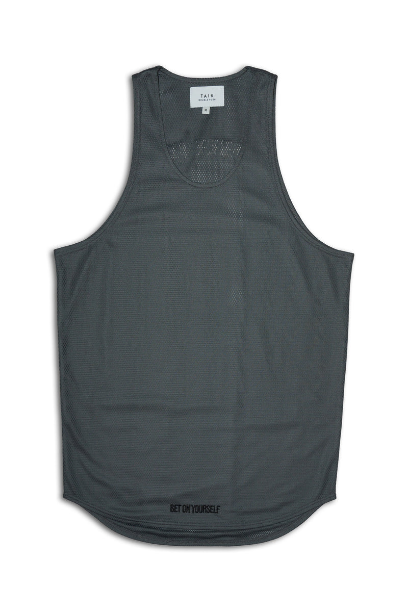 BET ON YOURSELF MESH TANK TOP｜GRAY