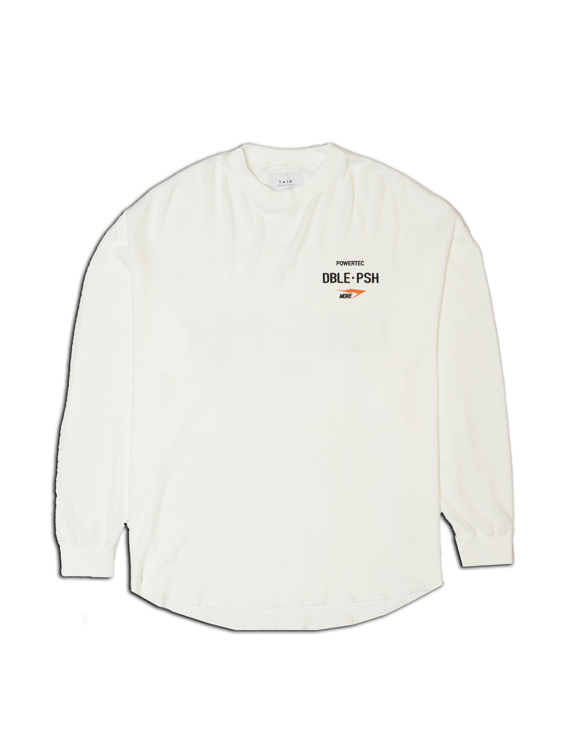 PIGMENT DYED FOOTBALL LONG SLEEVE T-SHIRTS WHITE