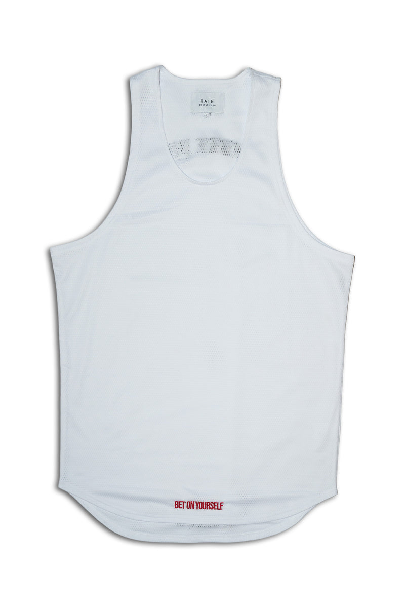 BET ON YOURSELF MESH TANK TOP｜WHITE