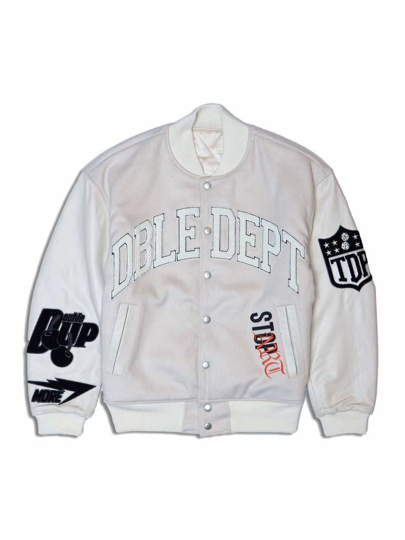 DBLE DEPT REVERSIBLE AWARD JACKET WHITE