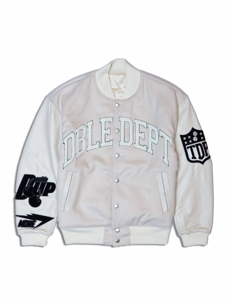 DBLE DEPT REVERSIBLE AWARD JACKET WHITE