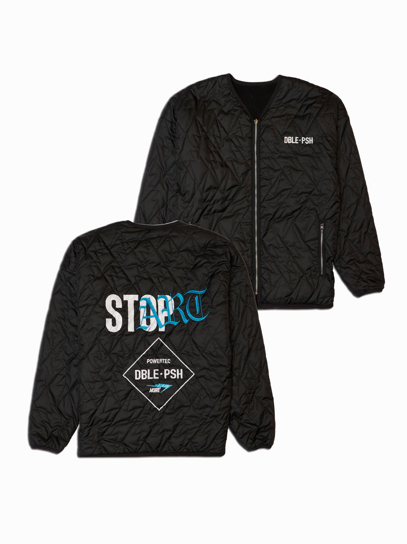 STOP ART QUILTING REVERSIBLE JACKET BLACK