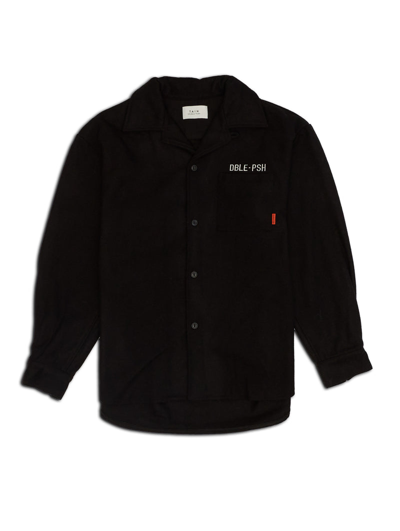 DBLE PSH MELTON SHIRTS BLACK