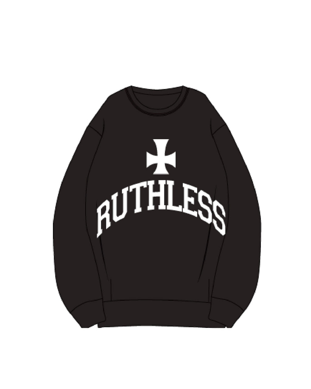 RUTHLESS KNIT CREW NECK BLACK – TAIN DOUBLEPUSH