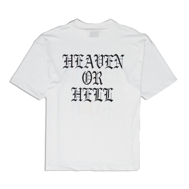 HEAVEN OR HELL MESH SHORT SLEEVE T-SHIRTS WHITE
