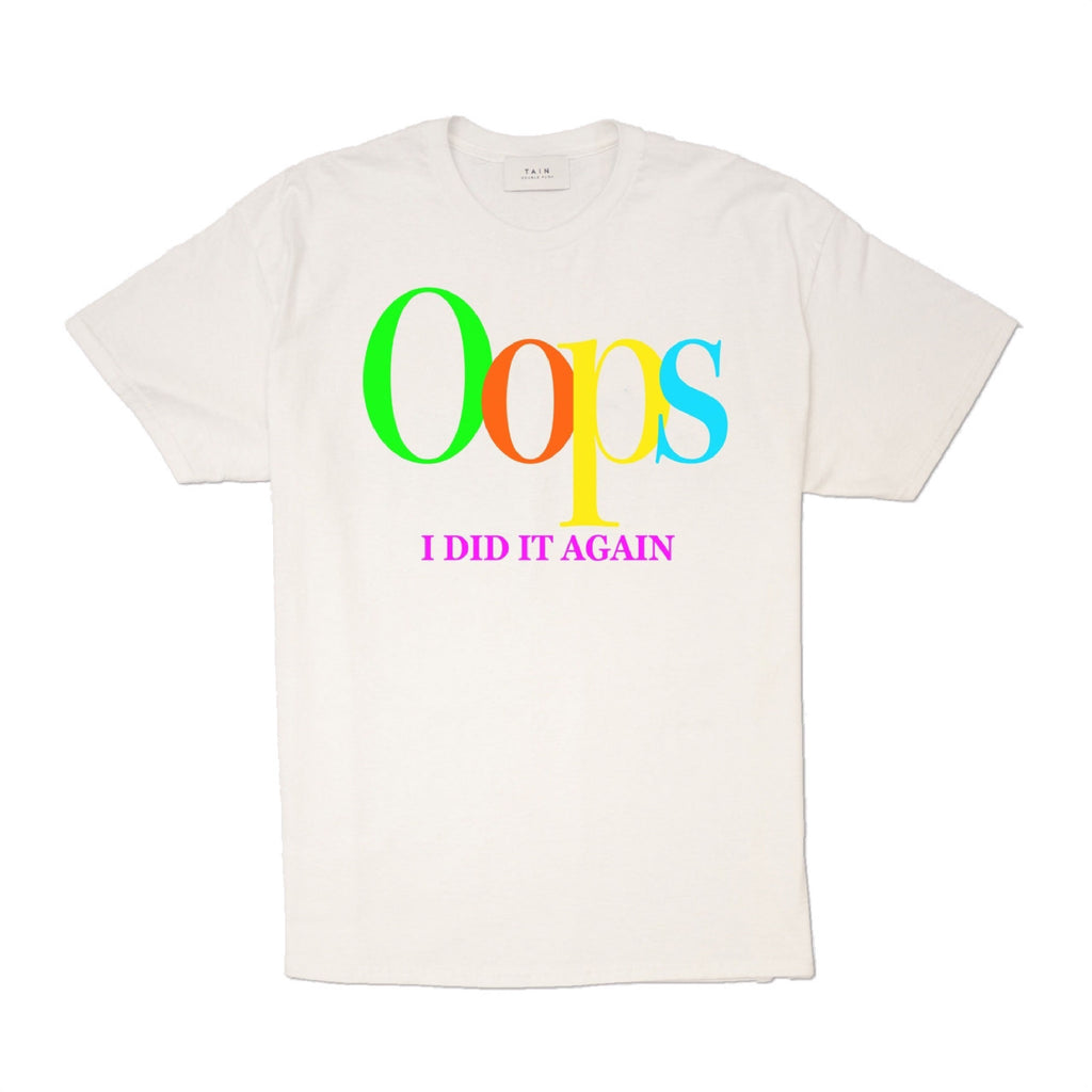 OOPS SHORT SLEEVE T-SHIRTS WHITE – TAIN DOUBLEPUSH