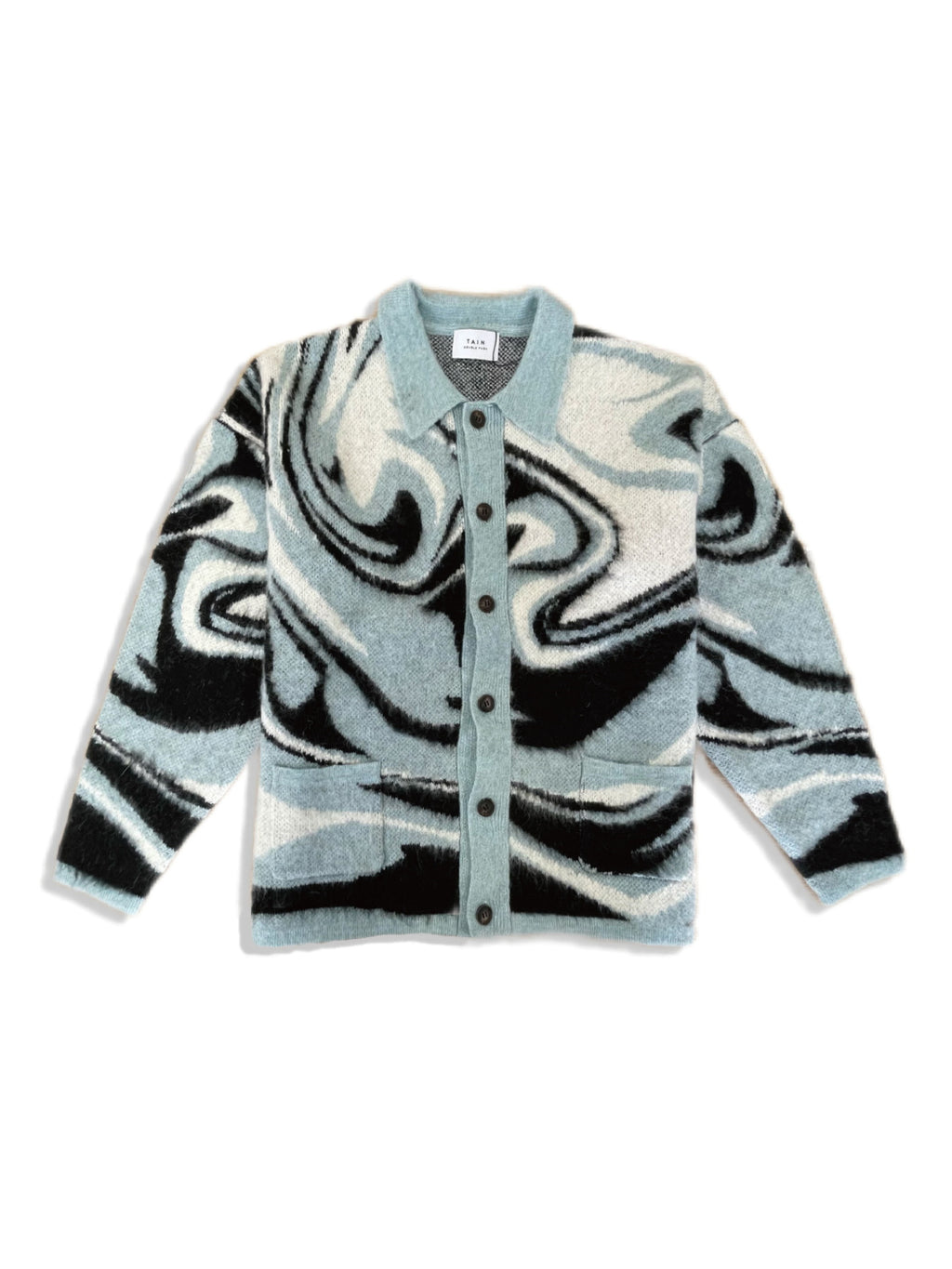 ENTERPRISE MARBLE KNIT CARDIGAN SAX