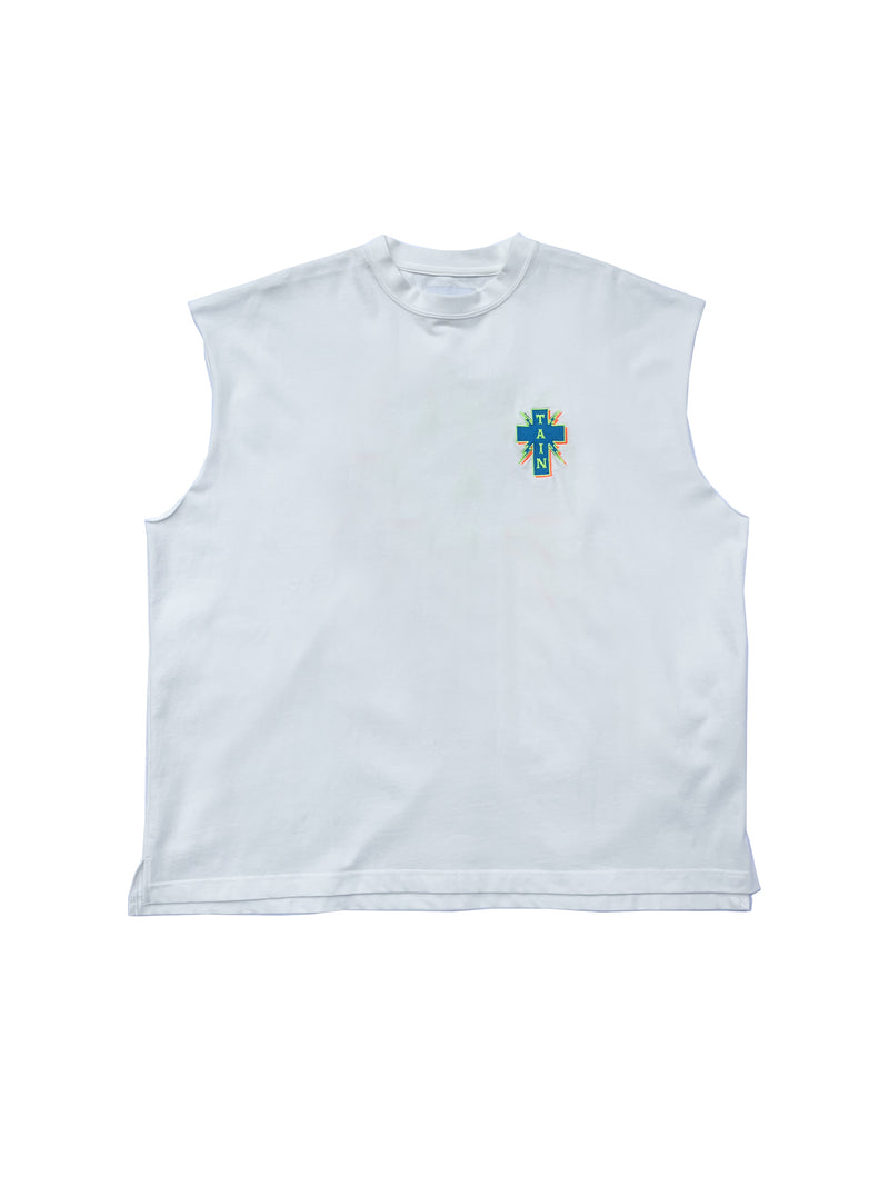 EMBROIDERY CROSS NO SLEEVE WHITE