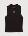 TNRCN MOCK NECK NO SLEEVE BLACK