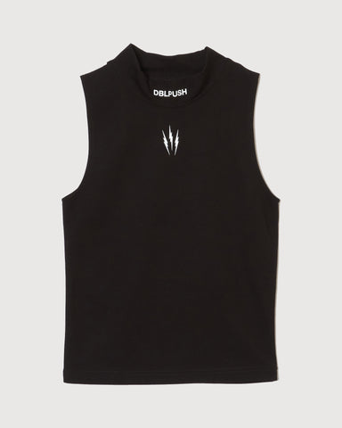TAIN DOUBLEPUSH | TNRCN MOCK NECK NO SLEEVE / BLACK | Tシャツ