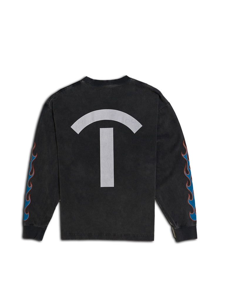 DOUBLE PUSH LONG SLEEVE T-SHIRTS ｜ BLACK