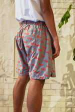 HELL AWAITS ALL-OVER PATTERN SHORTS｜GRAY