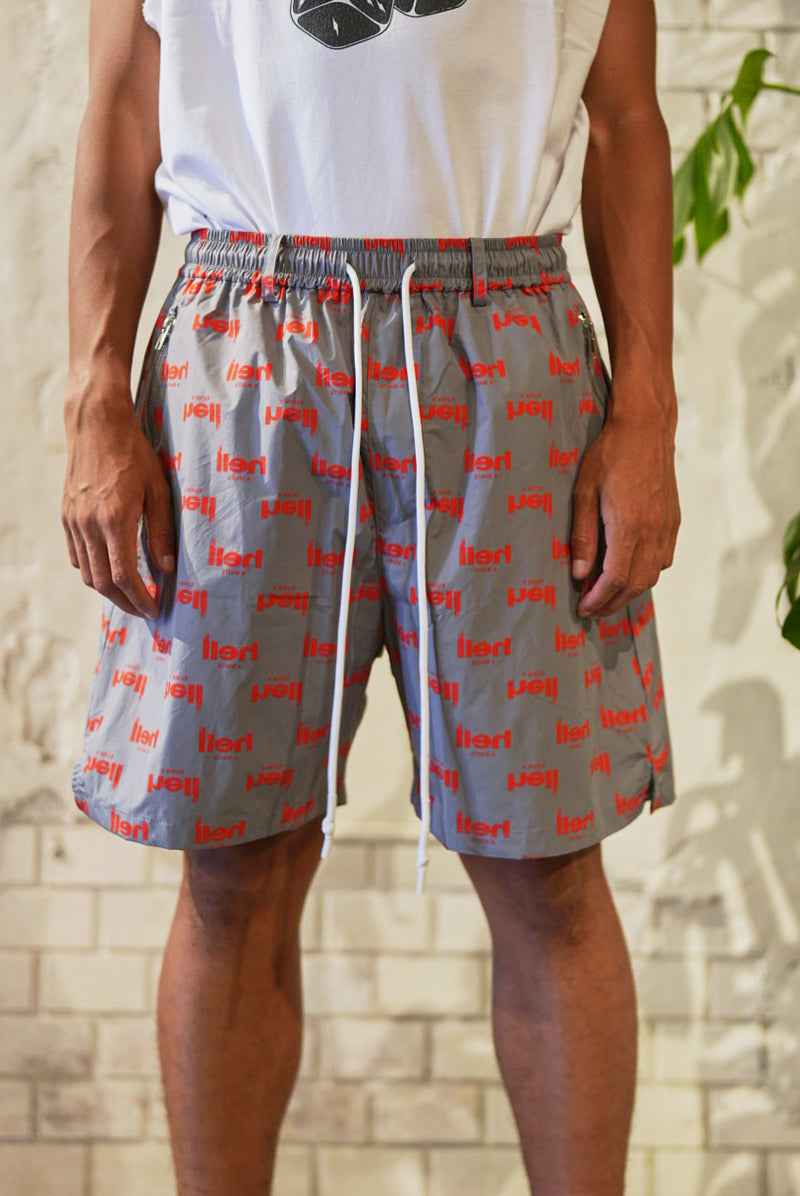 HELL AWAITS ALL-OVER PATTERN SHORTS｜GRAY