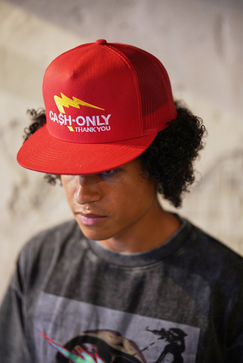 CASH ONLY FLAT CAP | RED