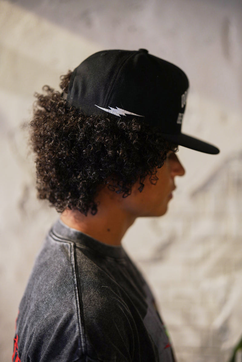 DOUBLE PUSH THUNDER FLAT CAP | BLACK