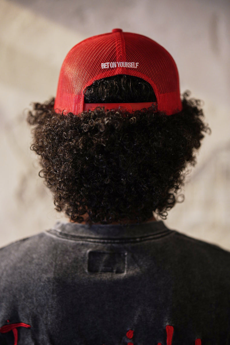 CASH ONLY FLAT CAP | RED