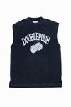 DOUBLE PUSH DICE NO SLEEVE T-SHIRTS｜BLACK