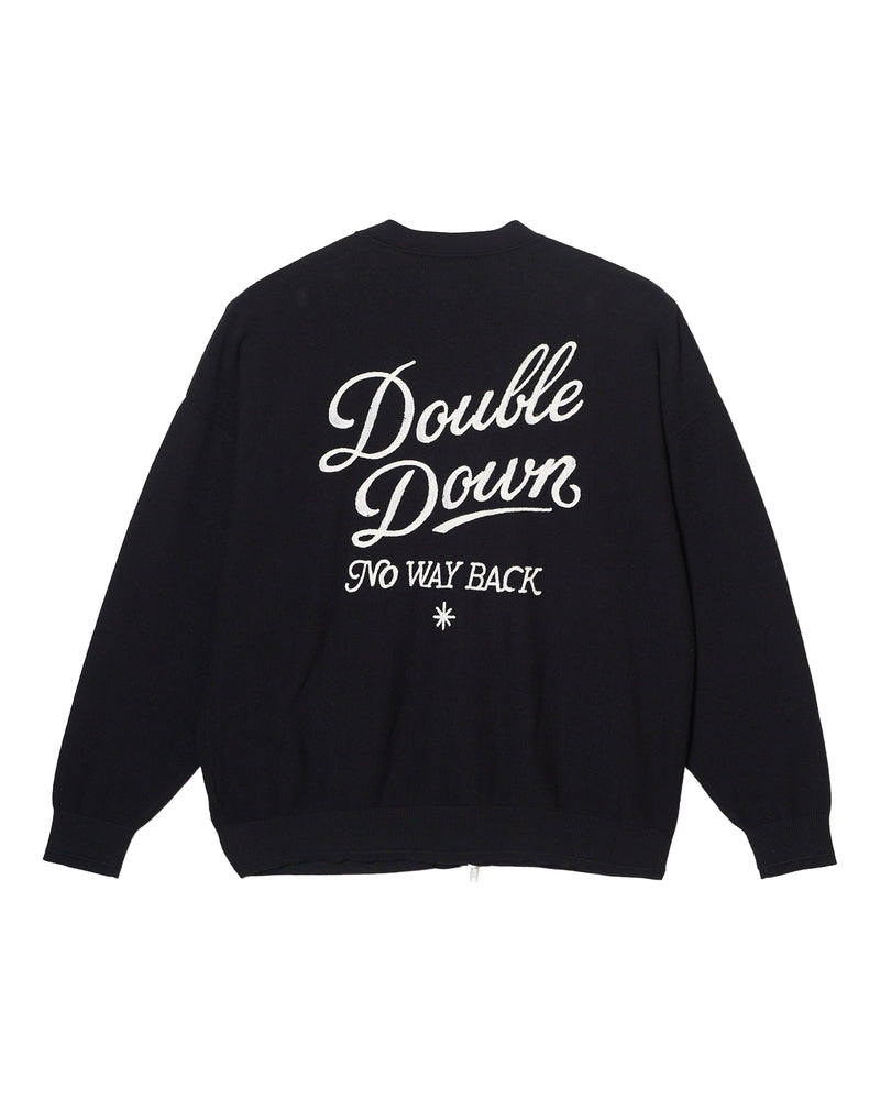 TAIN DOUBLEPUSH | KNIT ZIP CARDIGAN / BLACK | カーディガン
