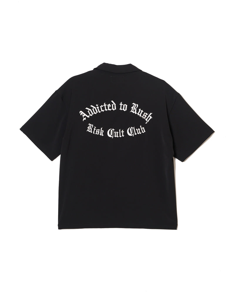 TAIN DOUBLEPUSH | ADDICTED RUSH OPEN COLLAR SHIRTS / BLACK | シャツ