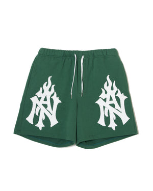 MONOGRAM SWEAT SHORTS / GREEN
