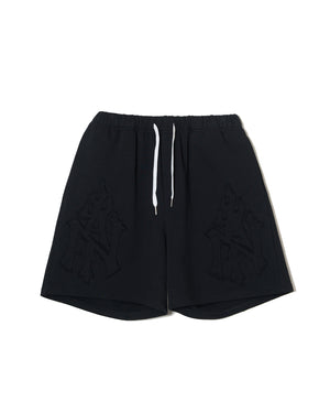 MONOGRAM SWEAT SHORTS / BLACK