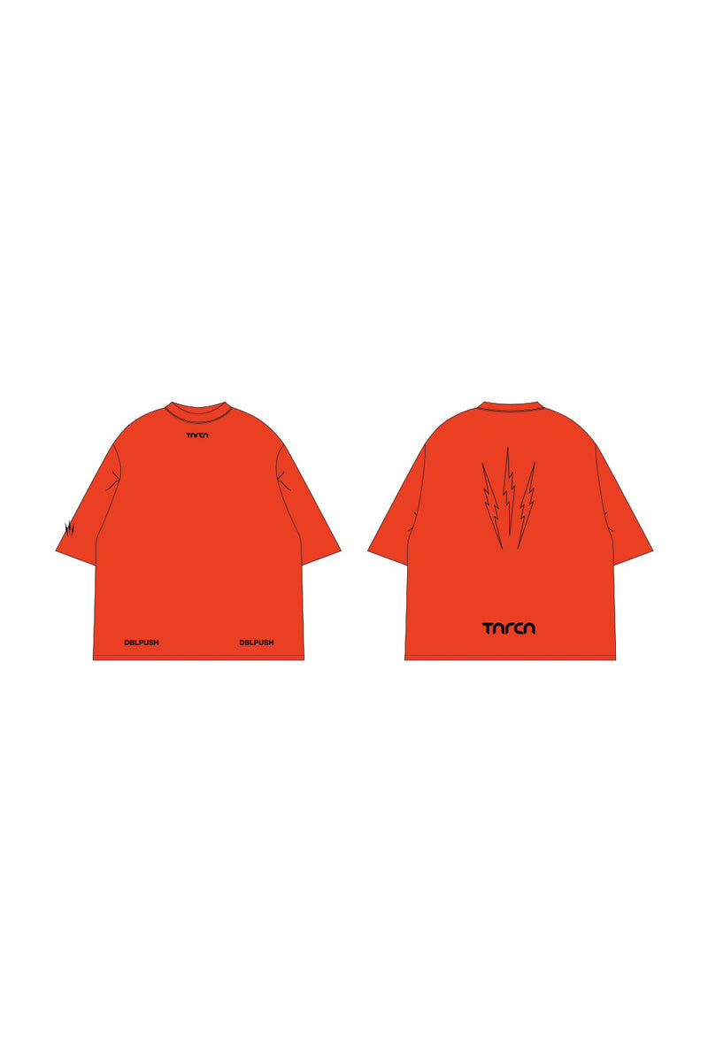 TNRCN AIRMESH HYBRID DRY MOCK NECK TEE | ORANGE