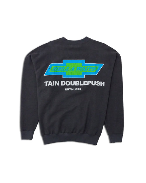 NO.84 BRUSHED CREW SWEAT BLACK – TAIN DOUBLEPUSH