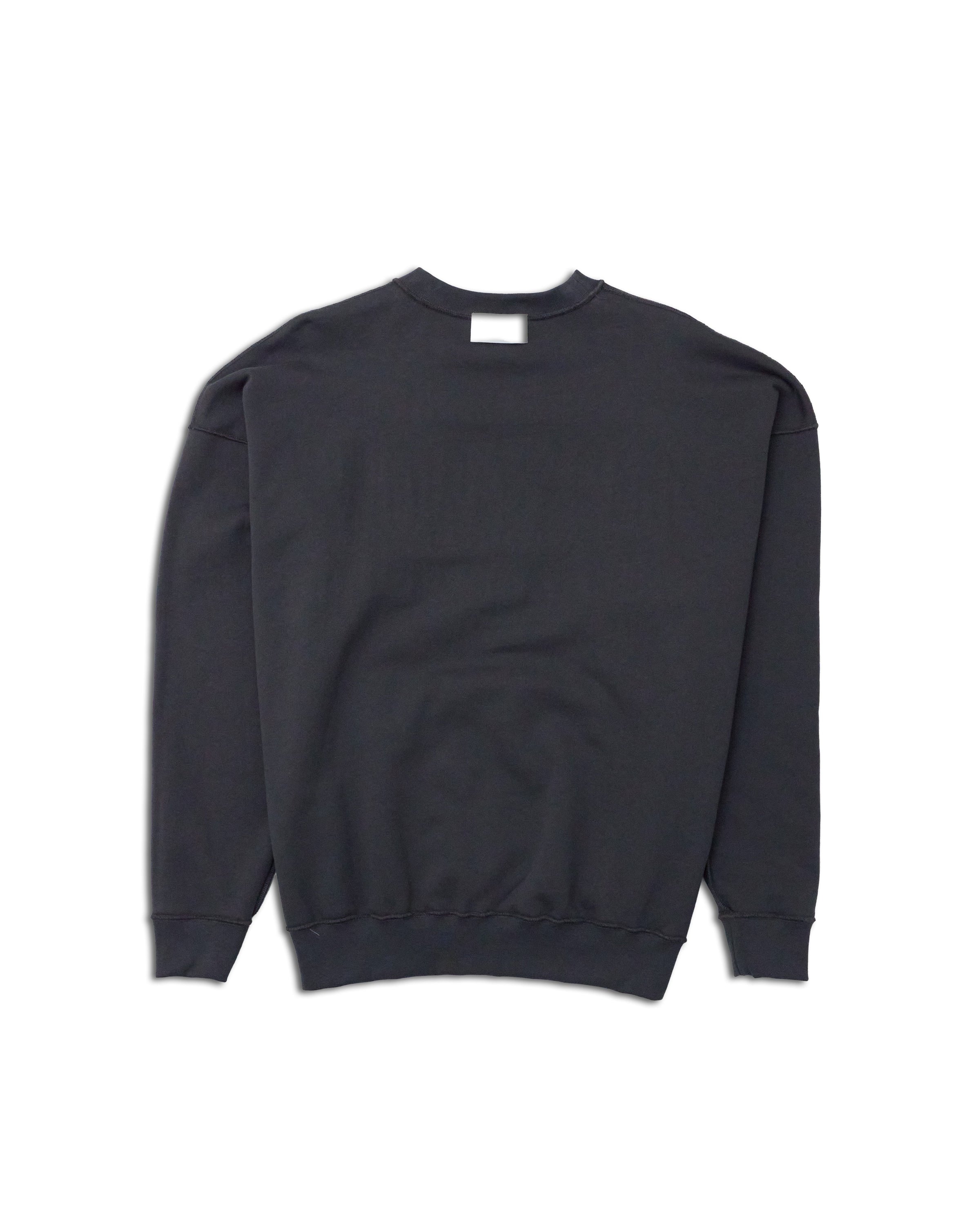 NO.84 BRUSHED CREW SWEAT BLACK – TAIN DOUBLEPUSH