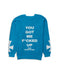 HEARTBREAK WAFFLE CREW NECK BLUE