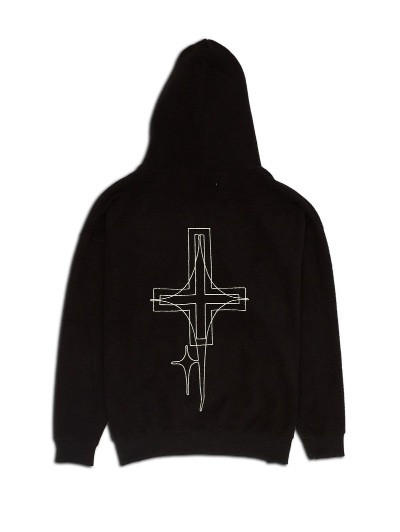 DOUBLE PUSH BOA HOODIE BLACK