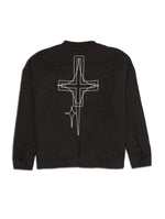 CHECK PATTERN HALF ZIP SHIRTS BLACK