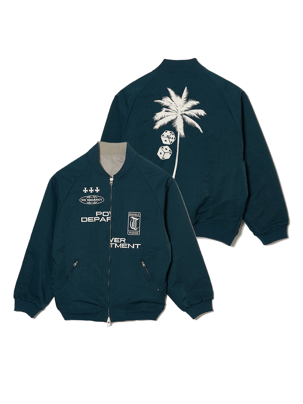 TAIN DOUBLEPUSH | PALM DICE NYLON GAME JACKET / GREEN | ジャケット