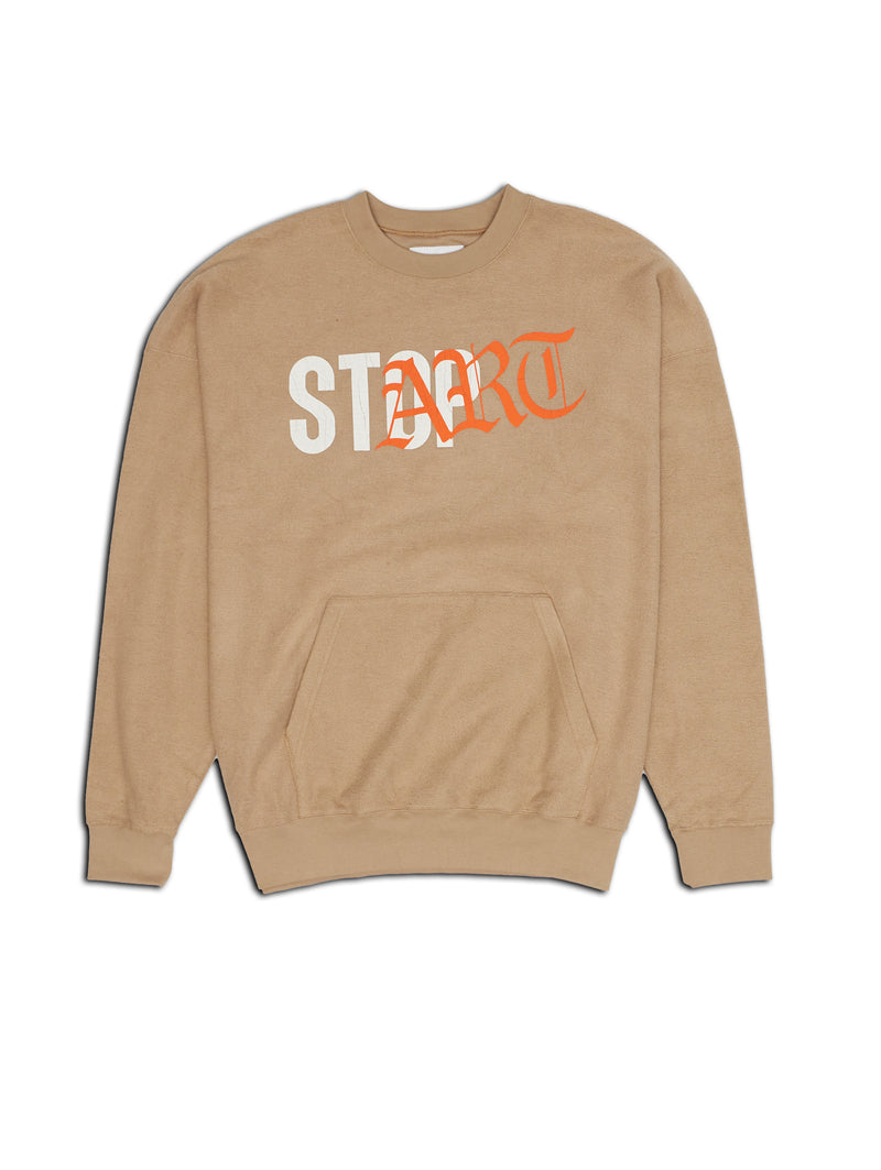 DOUBLE UP CREW NECK SWEAT BEIGE