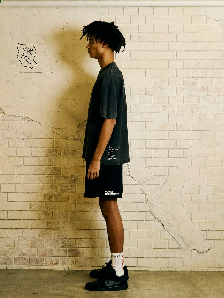 SWEEP SHORT SLEEVE T-SHIRTS ｜ BLACK