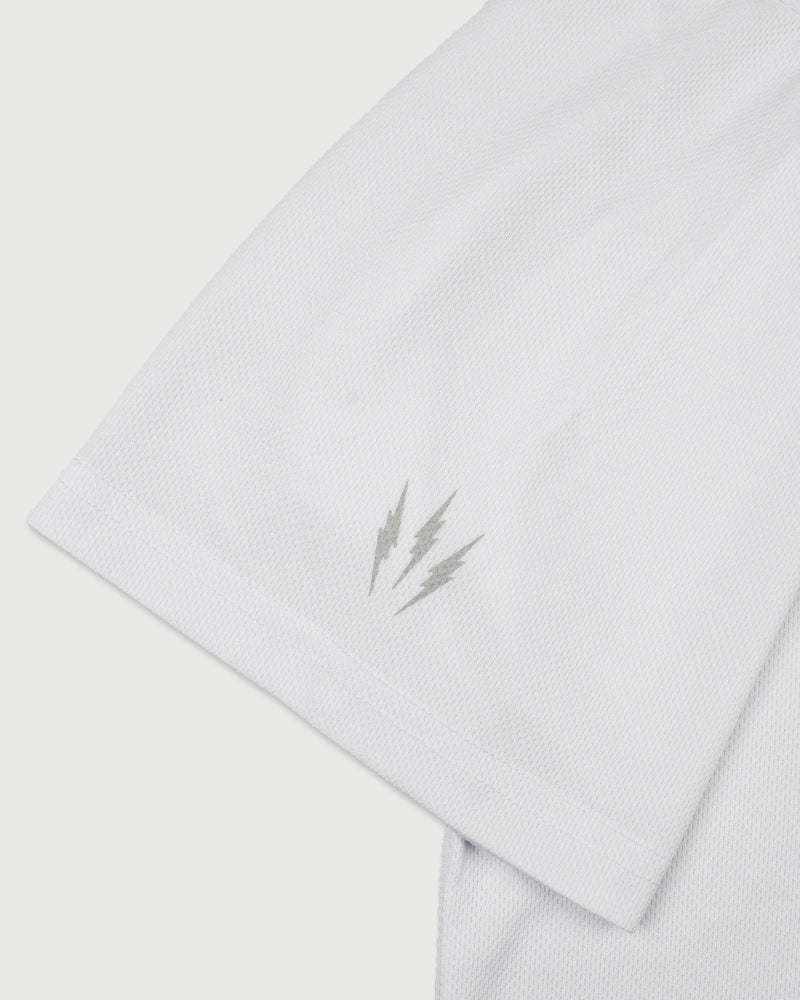 TNRCN AIRMESH HYBRID DRY MOCK NECK TEE | WHITE